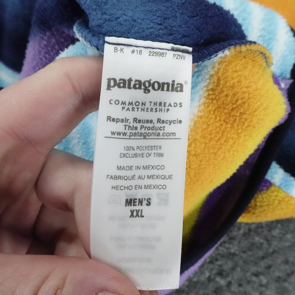 Patagonia Synchilla Snap T Mens XXL Painted Fitz Stripe PZNV Fleece - Picture 15 of 16
